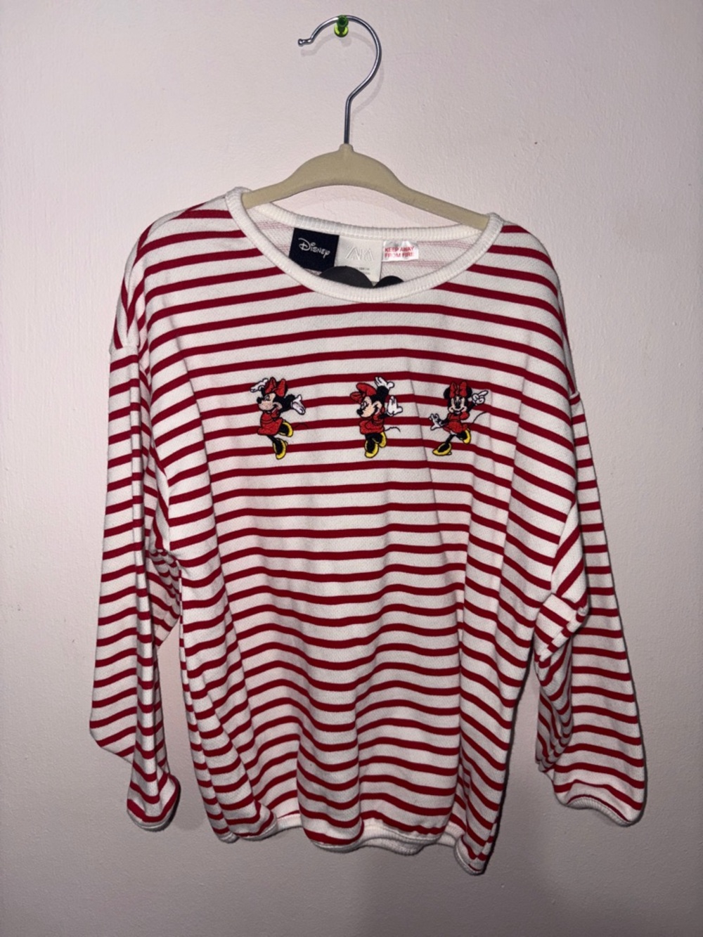 Disney Red & White Striped Minnie Mouse Pullover